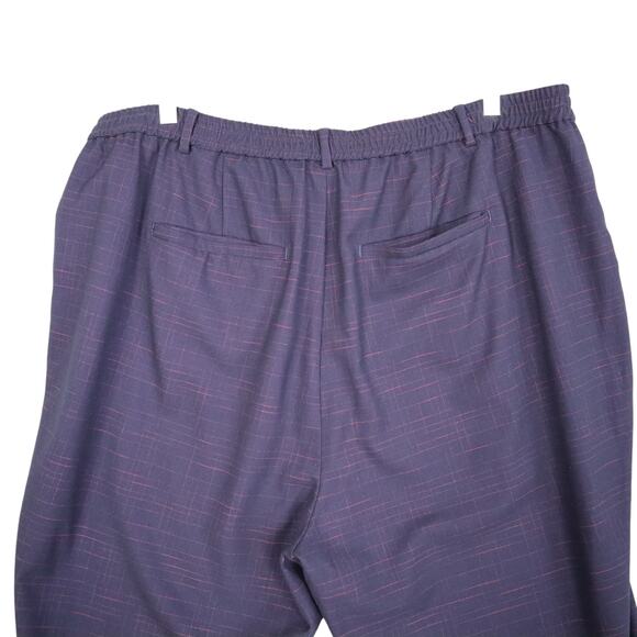 Modcloth Checking On It Trouser Pants Plaid Navy Pink Women's Plus Size 2X - Picture 7 of 15